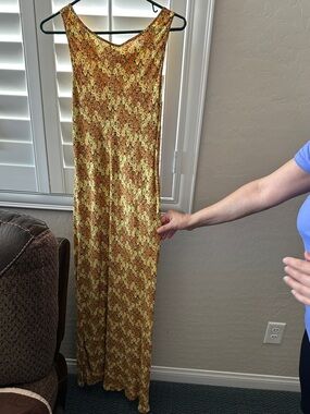 Sunshine Yellow Patterned Maxi Skirt